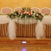Украшение стола жениха и невесты тканью и цветами