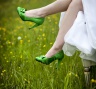 Свадебная туфли невесты в зеленом стиле