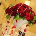 Ваза с красными розами - оформление свадьбы в красном стиле
