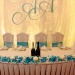 Оформление стола молодоженов на голубой свадьбе