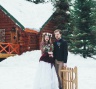 Свадебная фотосессия зимой на природе в русском стиле