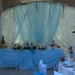 Оформление свадебного стола жениха и невесты в бирюзовом цвете