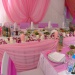 Нежно-розовое оформление стола молодоженов