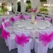 Украшения стульев на свадьбе бантами цвета фуксия