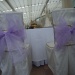 Сиреневые свадебные банты на зимней свадьбе