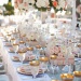 Сервировка стола на свадьбе в персиковом цвете