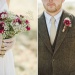 Свадьба в ретро-стиле - букет невесты и бутоньерка из полевых цветов