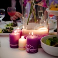 Свадебные свечи в лавандовом цвете