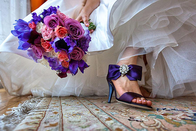 Как подобрать букет невесты под туфли